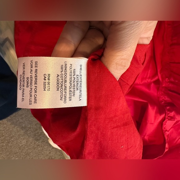 NEW - Dhruv Kapoor Red smocked tiered Dress- petite size medium petite - Picture 7 of 8